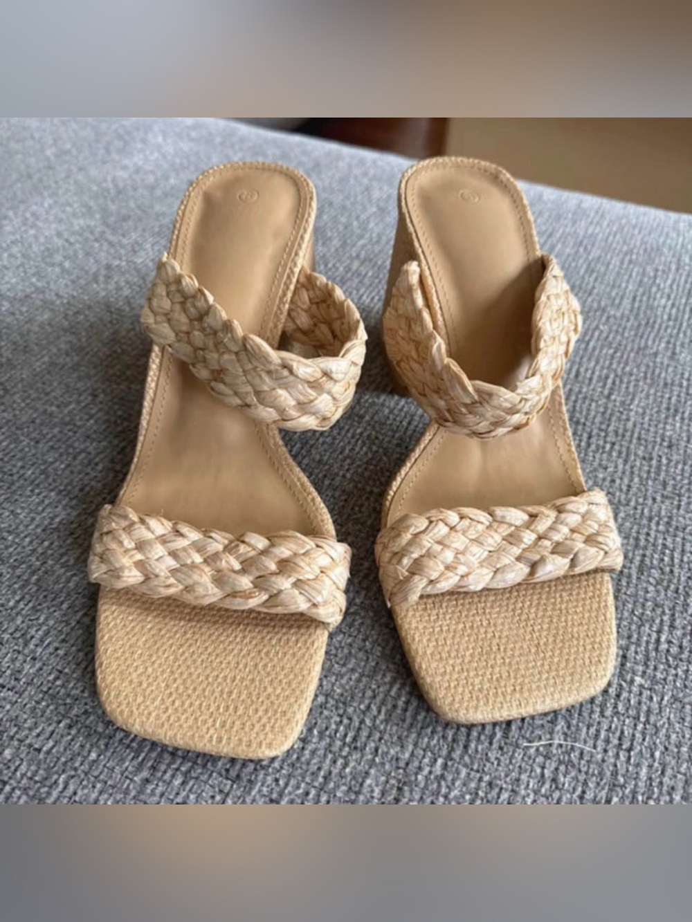 Braided Strap Women’s Sandals in Natural Beige SIZE 8 new